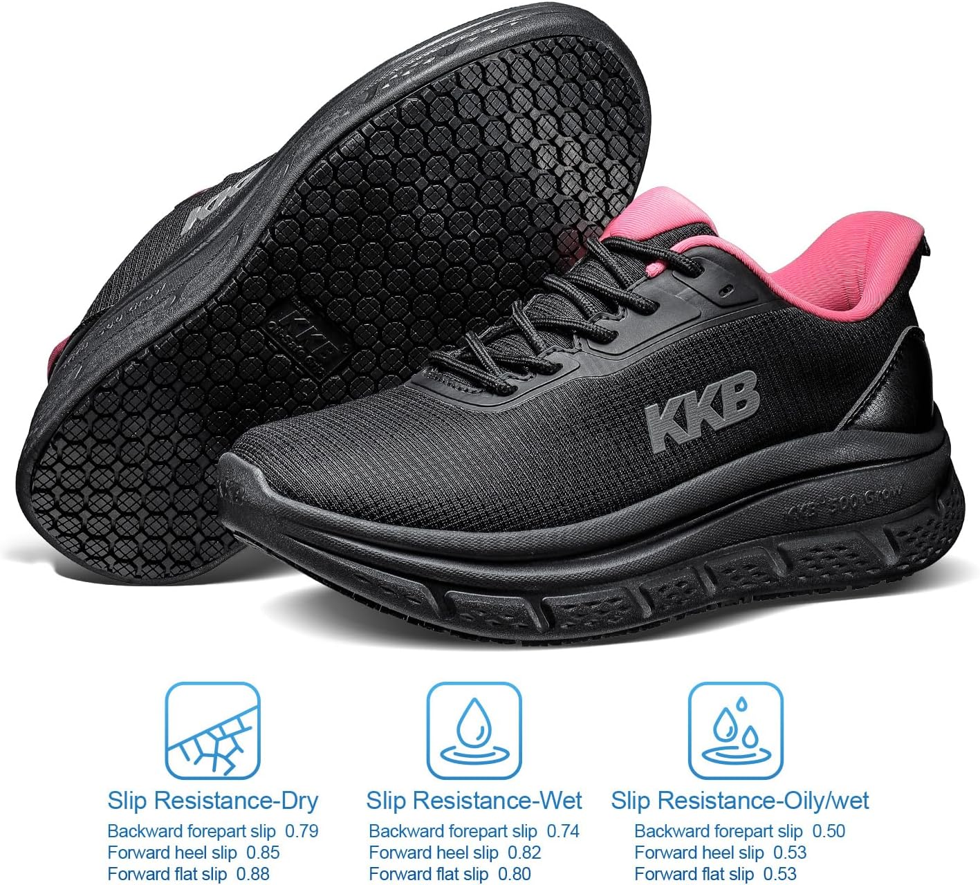 Non Slip Work Shoes Women Slip-On Walking Shoes for Women Waterproof Sneakers for Restaurant Kitchen Nursing with Arch Fit Support Orthopedic - Image 3