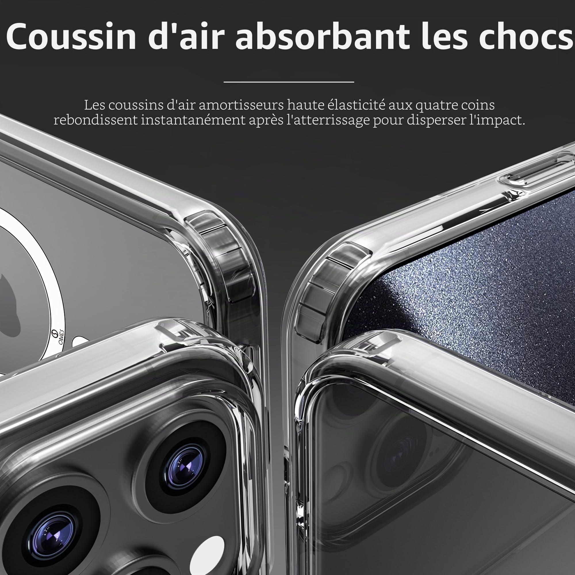 Ones Coque pour iPhone 11 Pro Max Transparente, Compatible MagSafe, Protection Antichoc de qualité Militaire, résistante aux Rayures et aux Chocs, Fine et magnétique Case pour iPhone 11 Pro Max