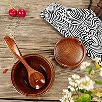 Vista 2 de Juego de 2 tarros de condimentos japoneses, contenedor de condimentos con cuchara de madera y tapa para cocina, cafetería, bar, hogar