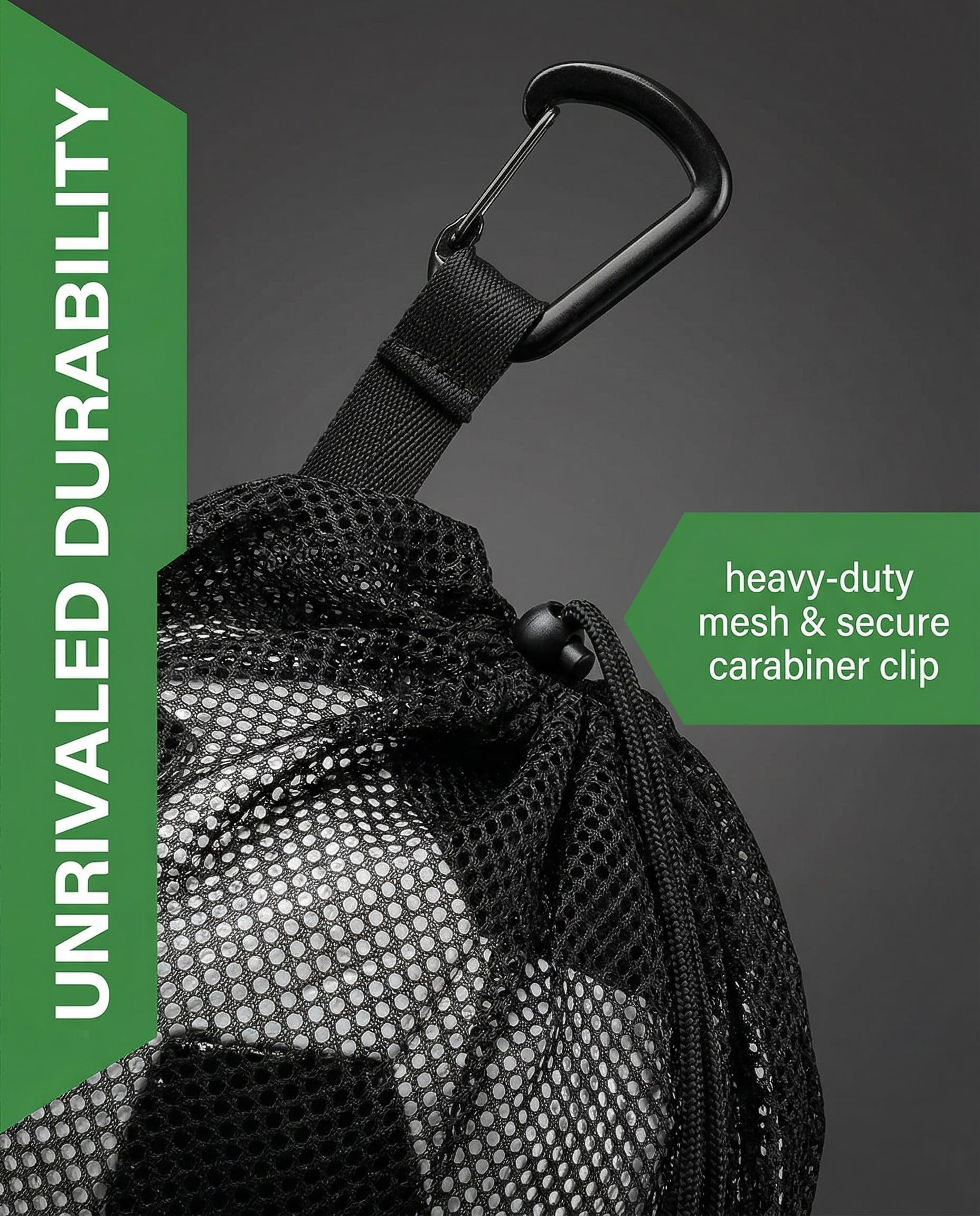 Bolsa Red para Balón de Fútbol con Mosquetón y Cordón Ajustable, Resistente para Baloncesto y Voleibol