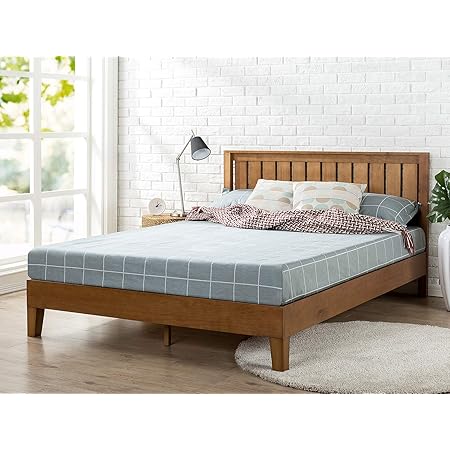 Amazon Com Zinus Alexis Deluxe Wood Platform Bed Frame With Headboard Wood Slat Support No Box Spring Needed Easy Assembly Rustic Pine Full Furniture Decor