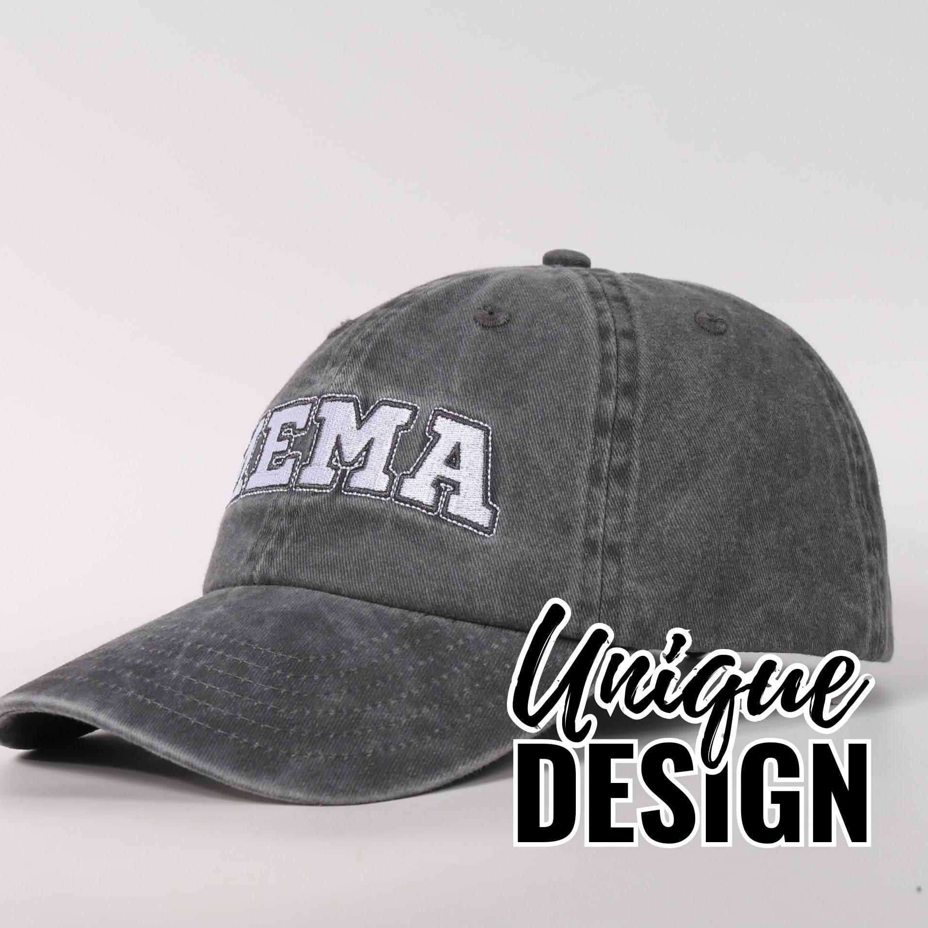 InnoBeta Mema Gifts Cap for Grandma, Funny Adjustable Embroidered Hat Gifts for Birthday, Christmas, Grey