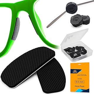 Eyeglass Nose Pads Anti Slip - Eye Glasses Nose Pad 0.5 mm - Silicone Nose Bridge Pads - Nose Grips Non Slip Piece - Sunglass Nose Pads Guards - (6 Pairs) 0.5mm x 7mm x 16mm