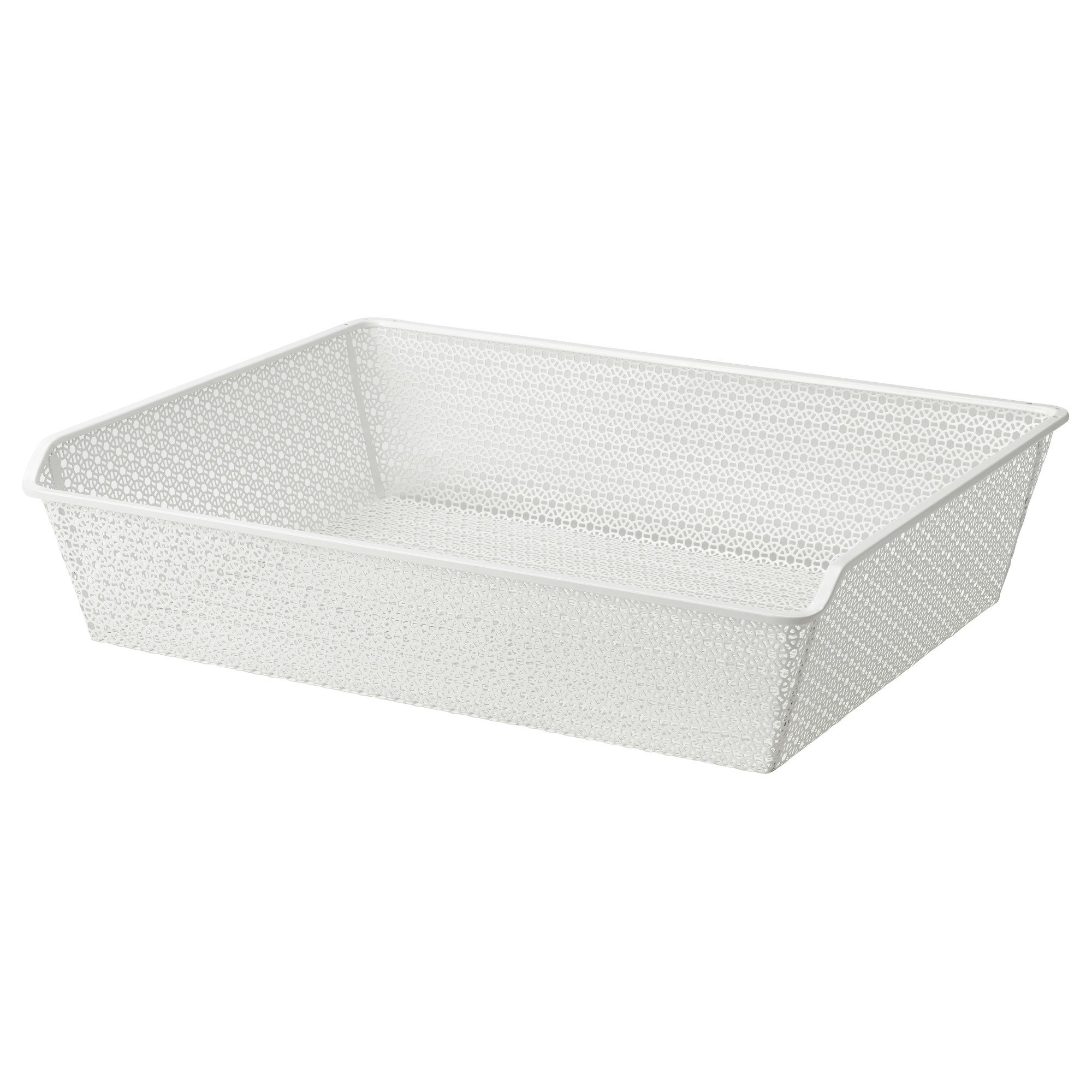Panier en métal KOMPLEMENT blanc pour organiser les vêtements pliés