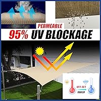 Vista 2 de ShadeMart Toldo Vela Solar Rectangular Blanco de 10' x 16' Pantalla de Tela Lona smTAPR1016, Permeable al Agua y Aire - Resistente a UV, de Servicio