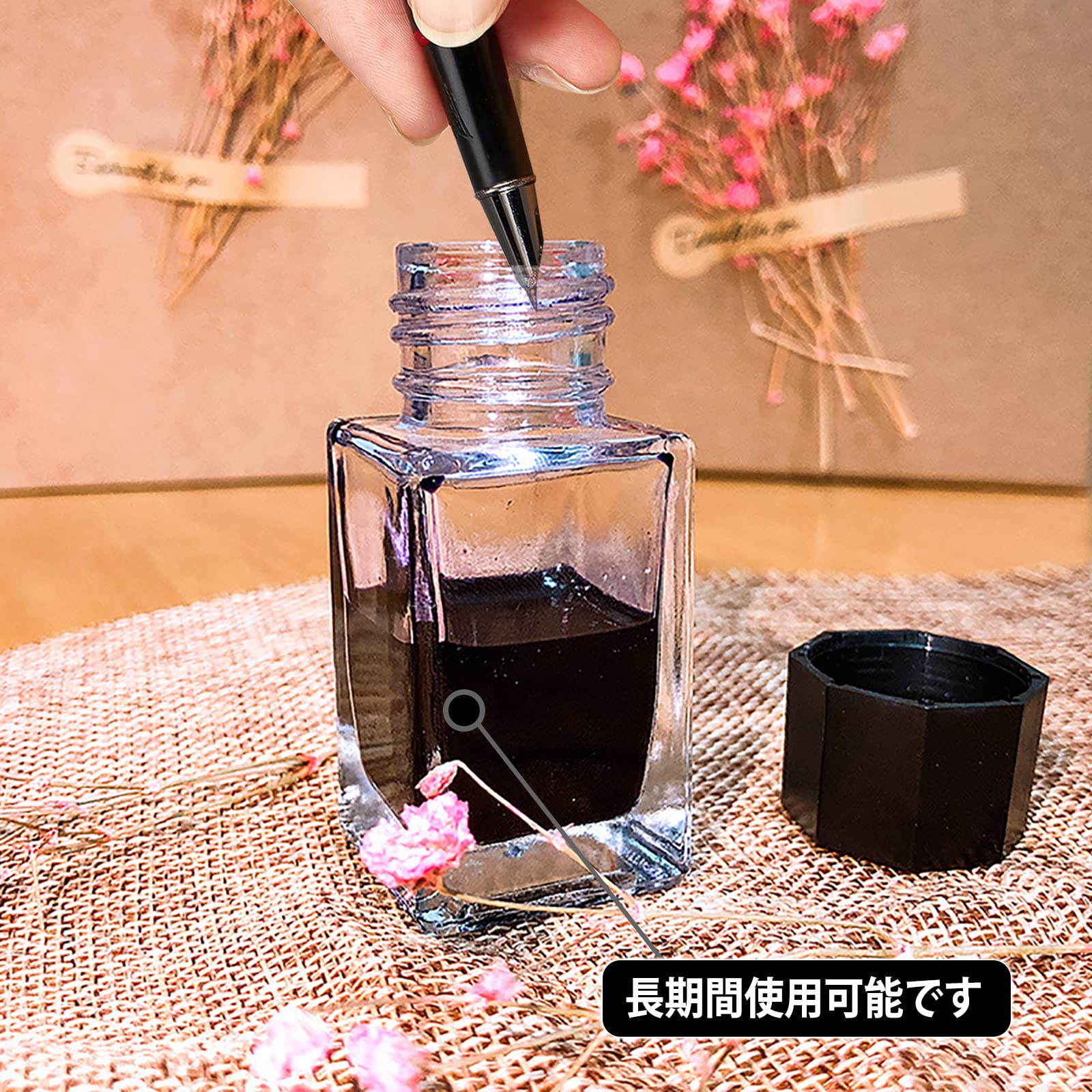 レトロ！【青ガラス製インク瓶　インク入れ容器２か所　小瓶　文房具】★灯火器万年筆 レトロ！【青ガラス製インク瓶 インク入れ容器2か所 小瓶