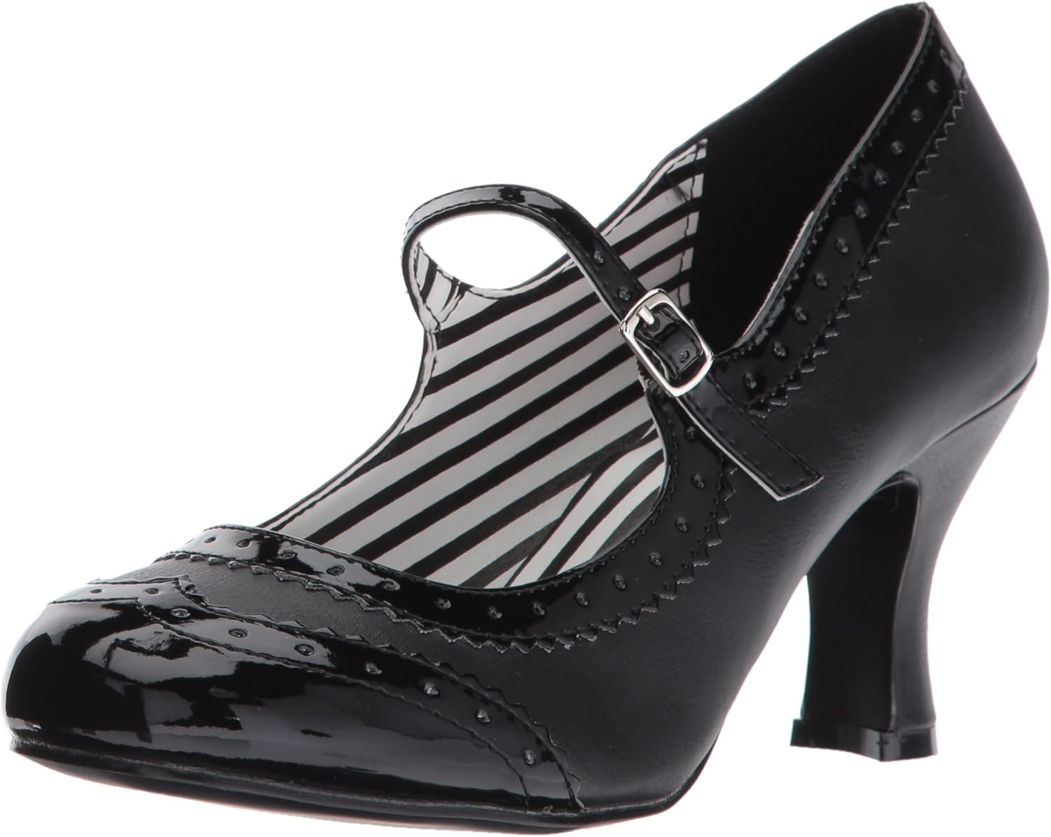 Pleaser Pink Label Women's Jenna06/Bpu-Pt Dress Pump, Black Faux Leather-Pat, 15 M US