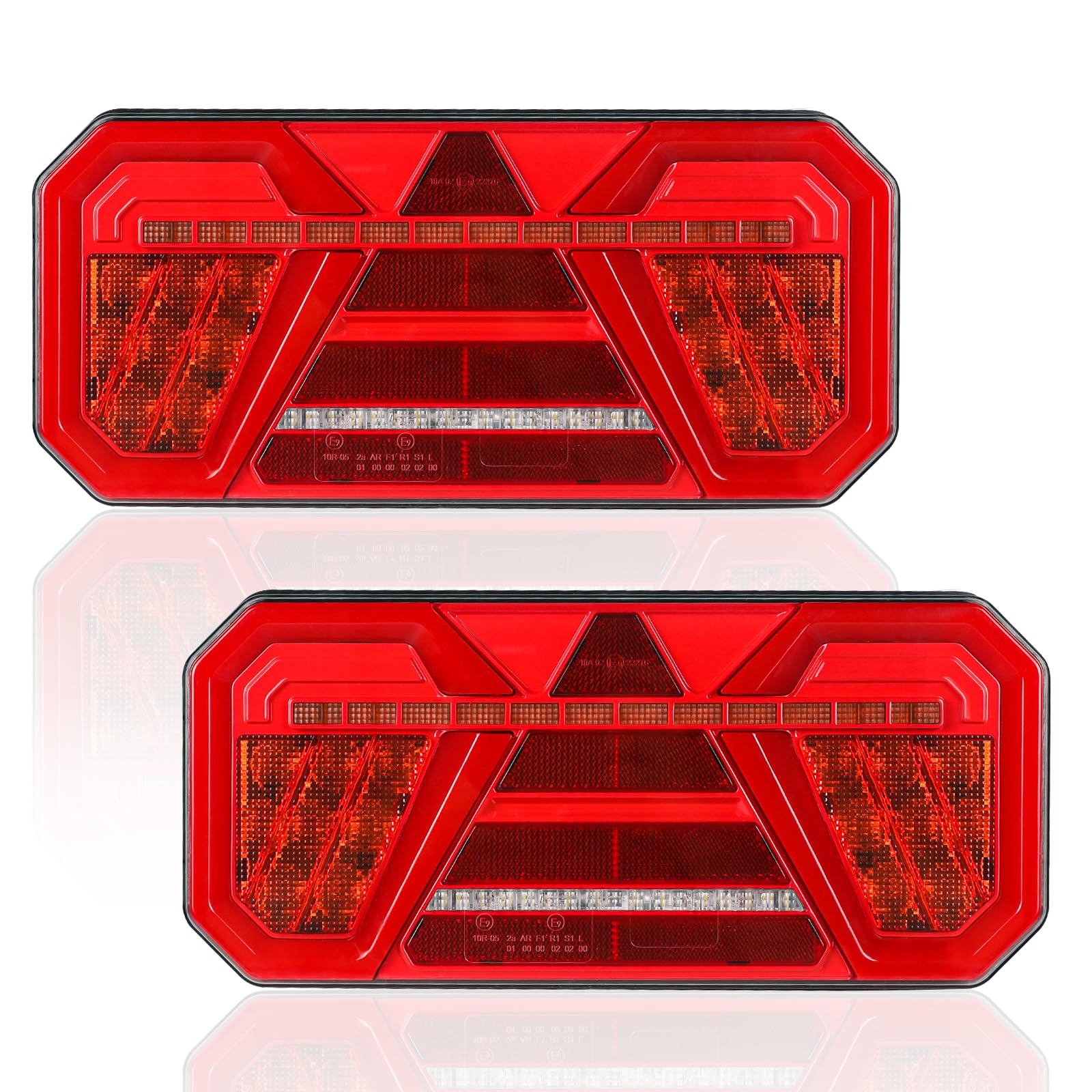 AOHEWEI Trailer Achterlichten Kit 12V/24V Waterdichte Richtingaanwijzer/Rem /Achterlicht/Reverse/Mist/Reflector Licht met 2 stuks 30cm 6-Core Kabel voor Truck Caravan Vrachtwagen Van Tractor AOHEWEI Trailer Achterlichten Kit 12V/24V Waterdichte Richtingaanwijzer/Rem /Achterlicht/Reverse/Mist/Reflector Licht met 2 stuks 30cm 6-Core Kabel voor Truck Caravan Vrachtwagen Van Tractor