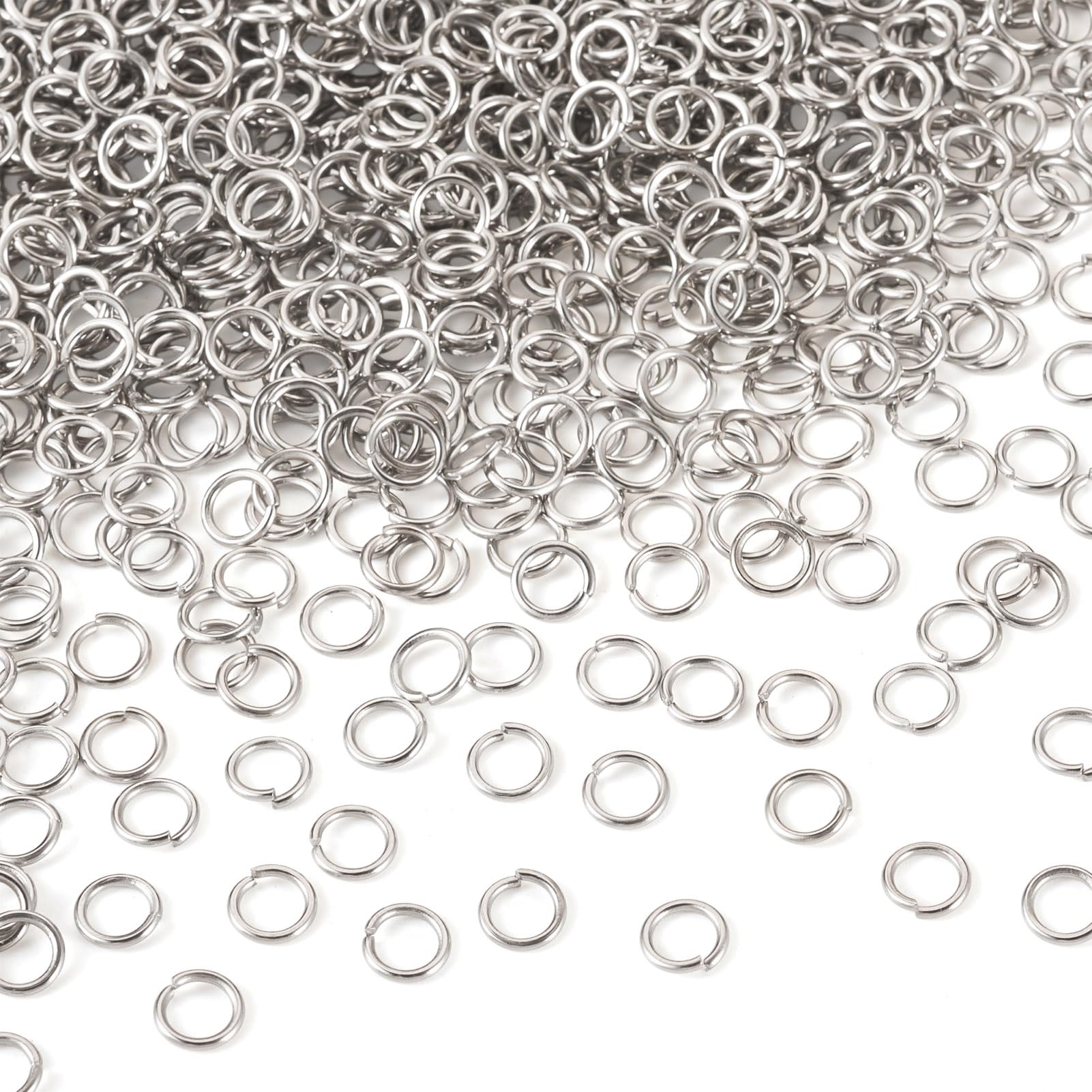 Craftdady 2000 Pcs Stainless Steel Open Jump Rings 7mm Metal Open Silvery Link Rings Connector for Jewelry Making DIY Necklace Earring Crafts