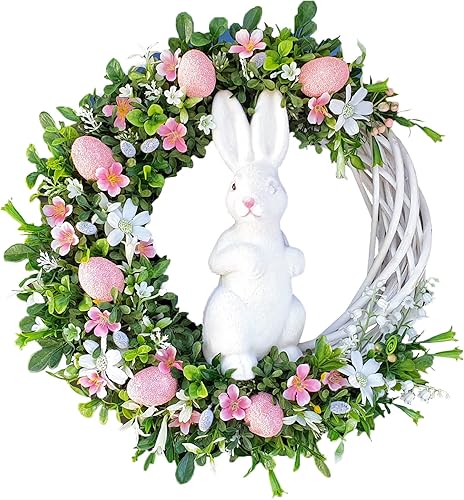 GOAWTFAFS Decoración de Pascua, letrero colgante de conejo, decoración de Pascua, letrero colgante de Pascua, decoración del hogar (rosa, talla