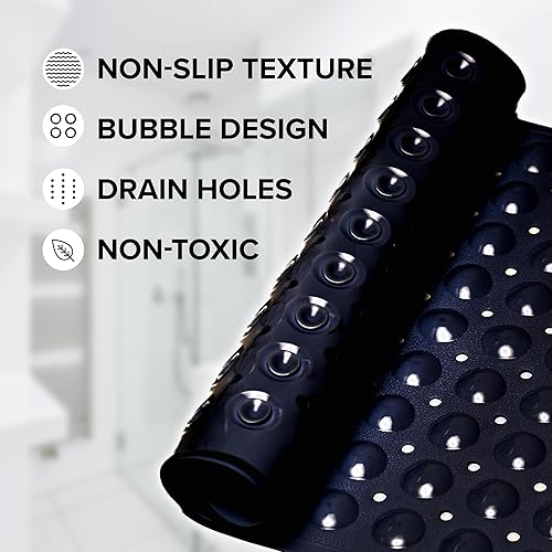 Miniatura 2 de Protecta Bathmats, Mats for Shower Tub, Soft Pebble Texture, Drainage Holes Bathmats, Mats for Showers, Nonslip Extra Thick Soft Flexible Bathtub,