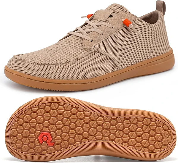 Men's Barefoot Wide Toe Box Shoes - Minimalist Barefoot Shoes with Zero Drop Sole Extra Wide Slip on Walking Shoes for Men 10 Wide Wt02 | Nut
