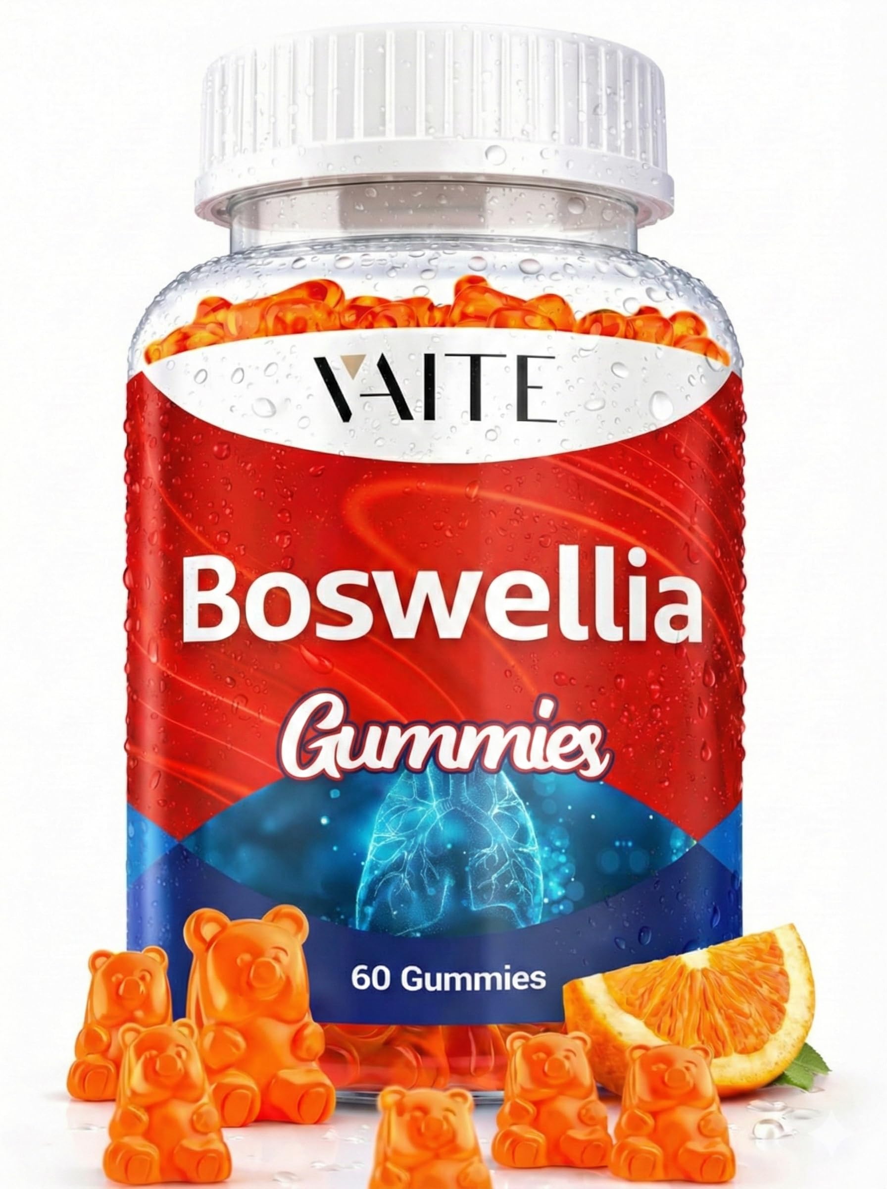 VAITE Boswellia Serrata Gummies 1200mg - Indian Frankincense Extract with Boswellic Acid, Plant-Based Supplement, Joint Support Health Formula,