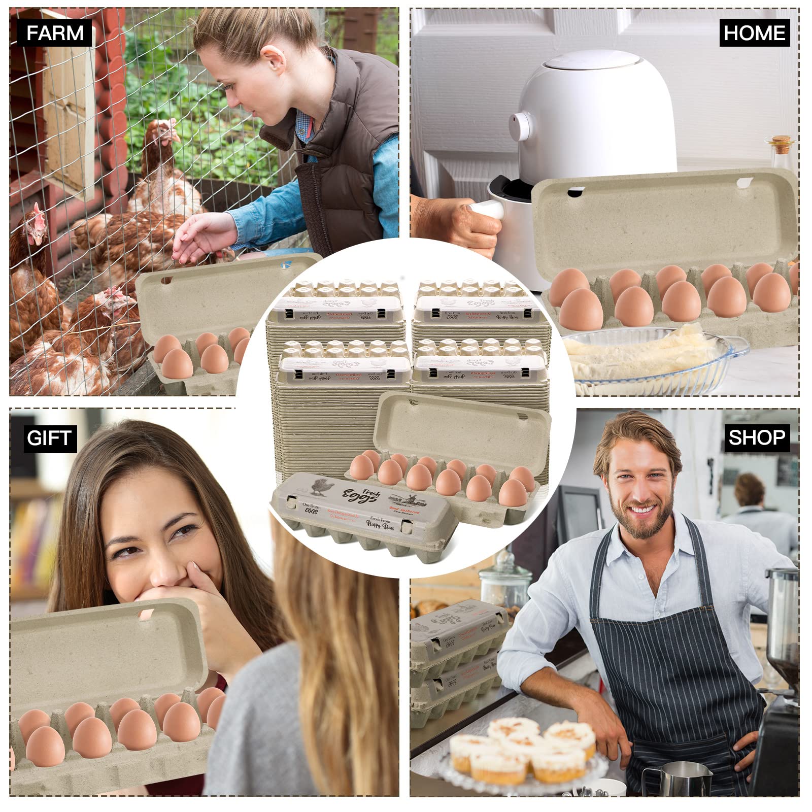 Pickmesh 48 Pieces Easter Egg Cartons For Chicken Eggs