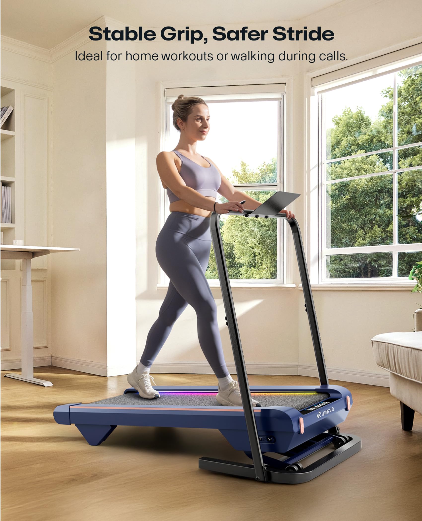 Walking Pad Griffbügel ohne Laufband, Universeller Haltegriff für Walking Pad & Laufband bis 60 cm Breite, Mit Rollen, Einfache Montage, Robuste Konstruktion