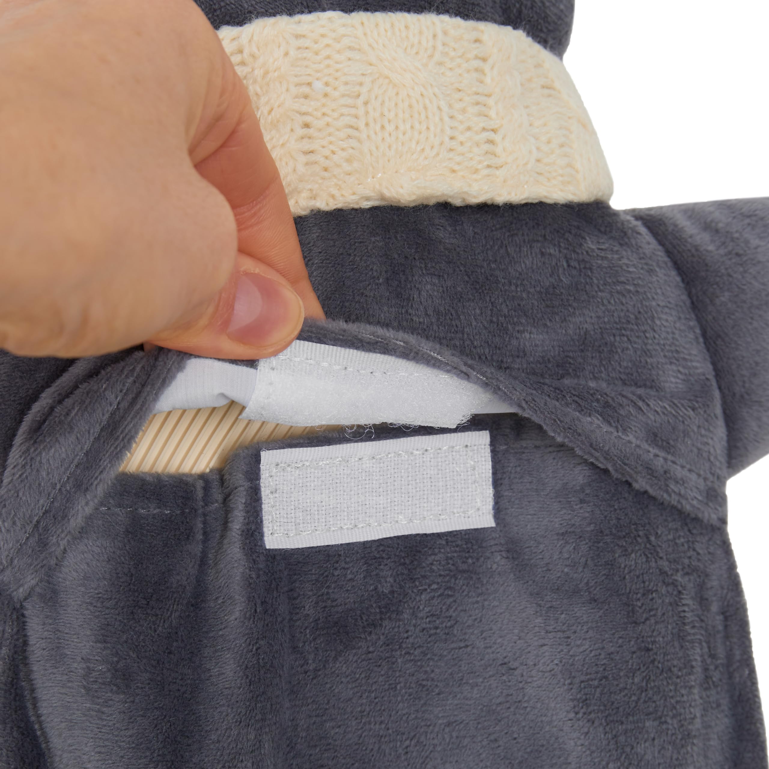 Bolsa Agua Caliente con Funda de Felpa- Botella Agua Caliente de Caucho Natural, 1 Litro - Funda de Animal de Peluche - Regalos Navidad (Gris Pingüino)