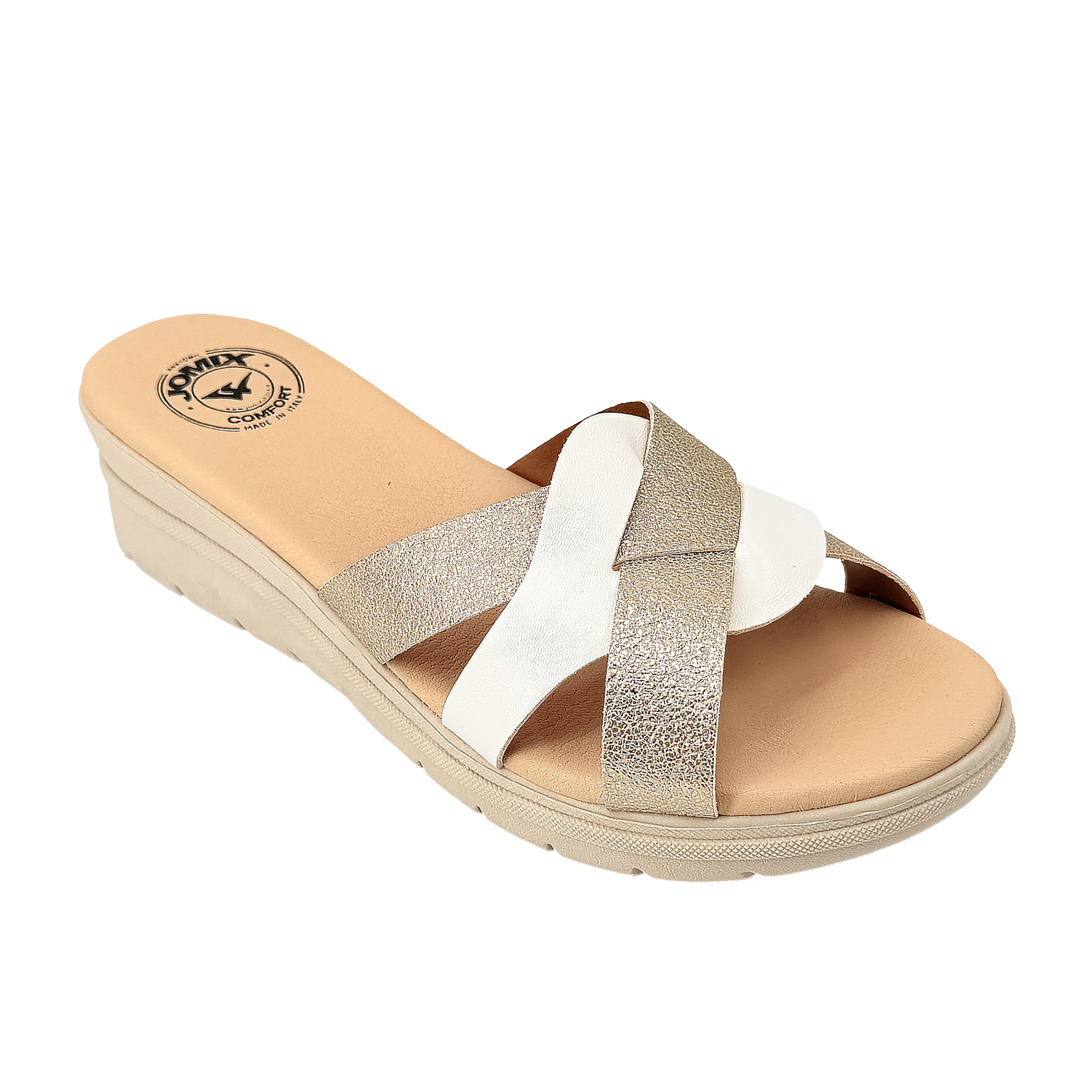 JOMIX Sandales à bretelles croisées pour femme - Pantoufles confortables - Élégantes et légères - Tongs tendance avec semelle antidérapante - Chaussures ouvertes pour la maison, la mer, la plage, les