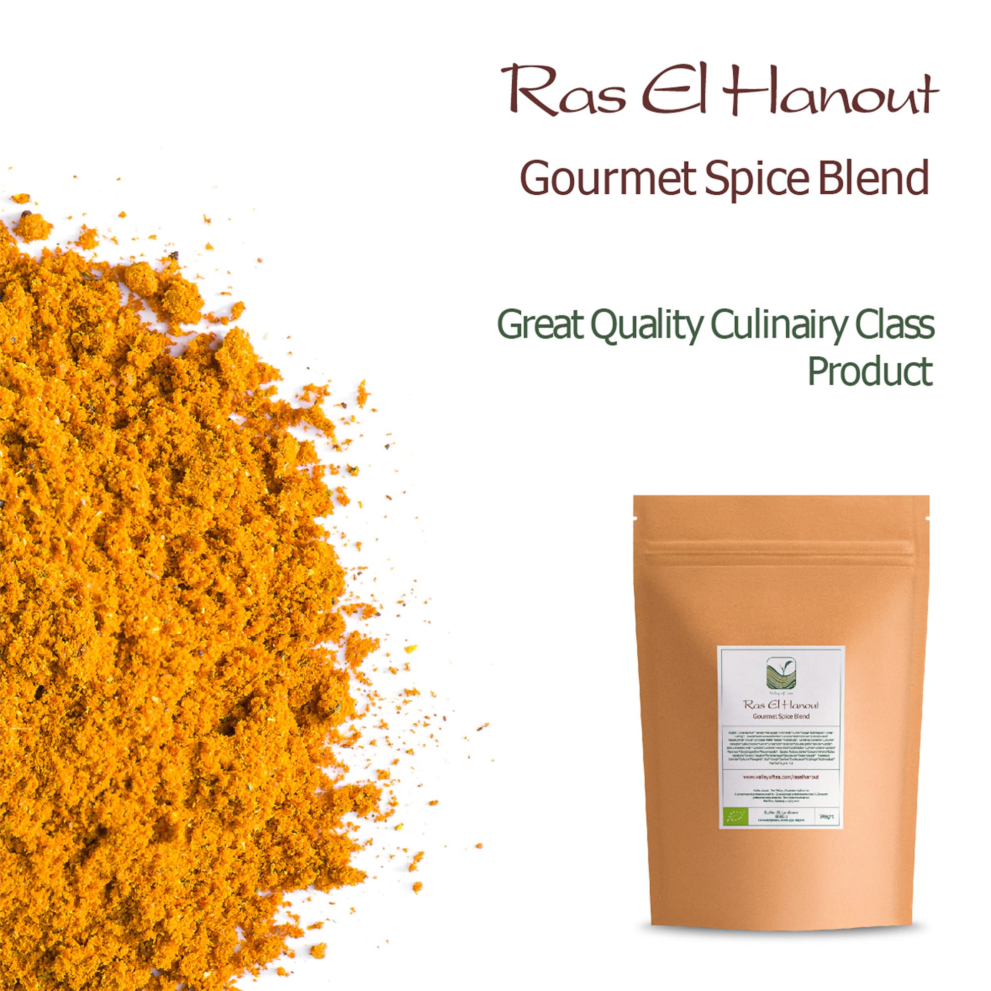 Ras El Hanout Especia Marroquí - Mezcla Condimentos Marroquíes Orgánicos Ras El Hanoit - Especia Tagine