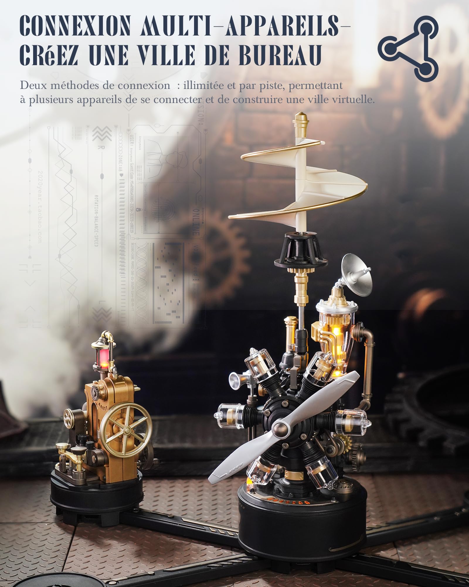 ROBOTIME Helikopter Puzzle 3D - Zestaw modeli mechanicznych DIY ze światłami i mi, inżynieryjny model PVC, prezent STEM dla kolekcjonerów i amatorów, CGL01