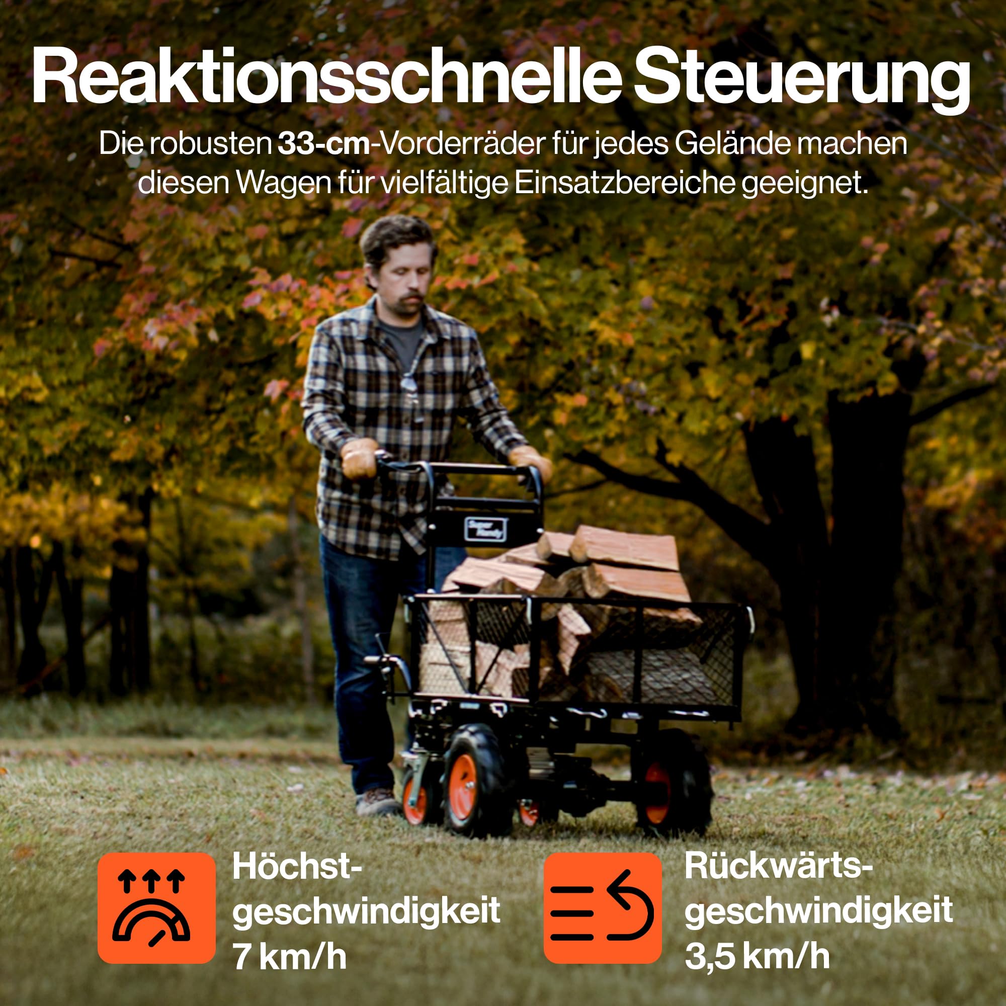 SuperHandy Elektro-Schubkarre,48 V,300 kg Traglast, 460 kg Zugkraft