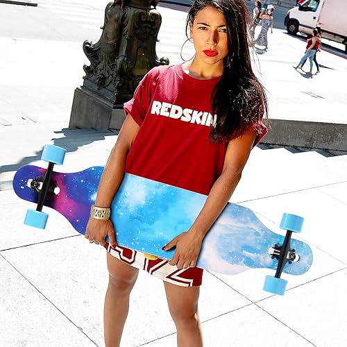 Miniatura 6 de TLHB Longboard Skateboard, 41 pulgadas Drop Through Longboard Complete 9 capas Nature Maple Premium Cruiser Long Board para adultos, adolescentes y