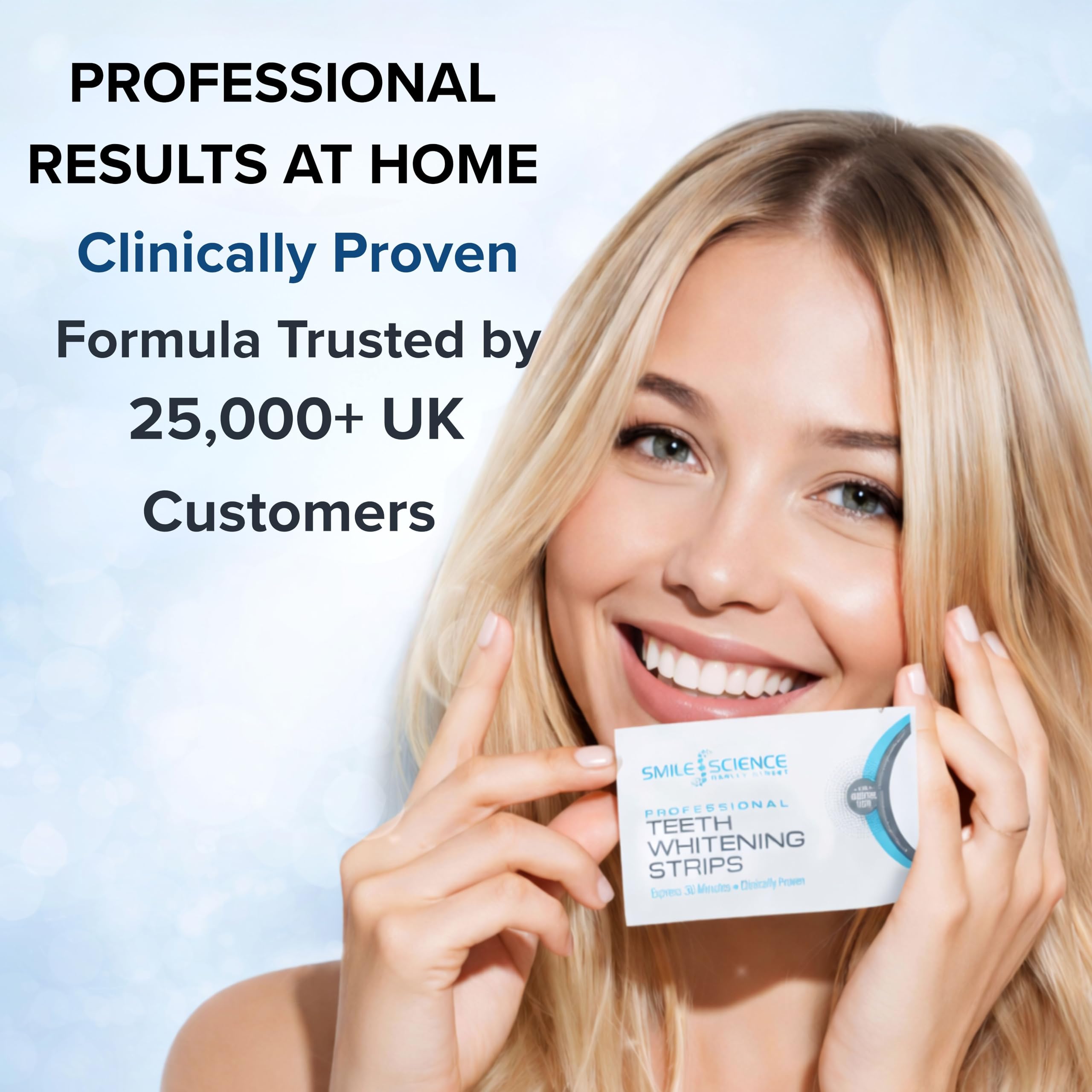Smile Science Harley Street - Strisce sbiancanti professionali per denti - 28 strisce - Fino a 6 tonalità più bianche in 14 giorni - Sicuro per lo smalto al 100% - Vegano - Smacchiatore per denti