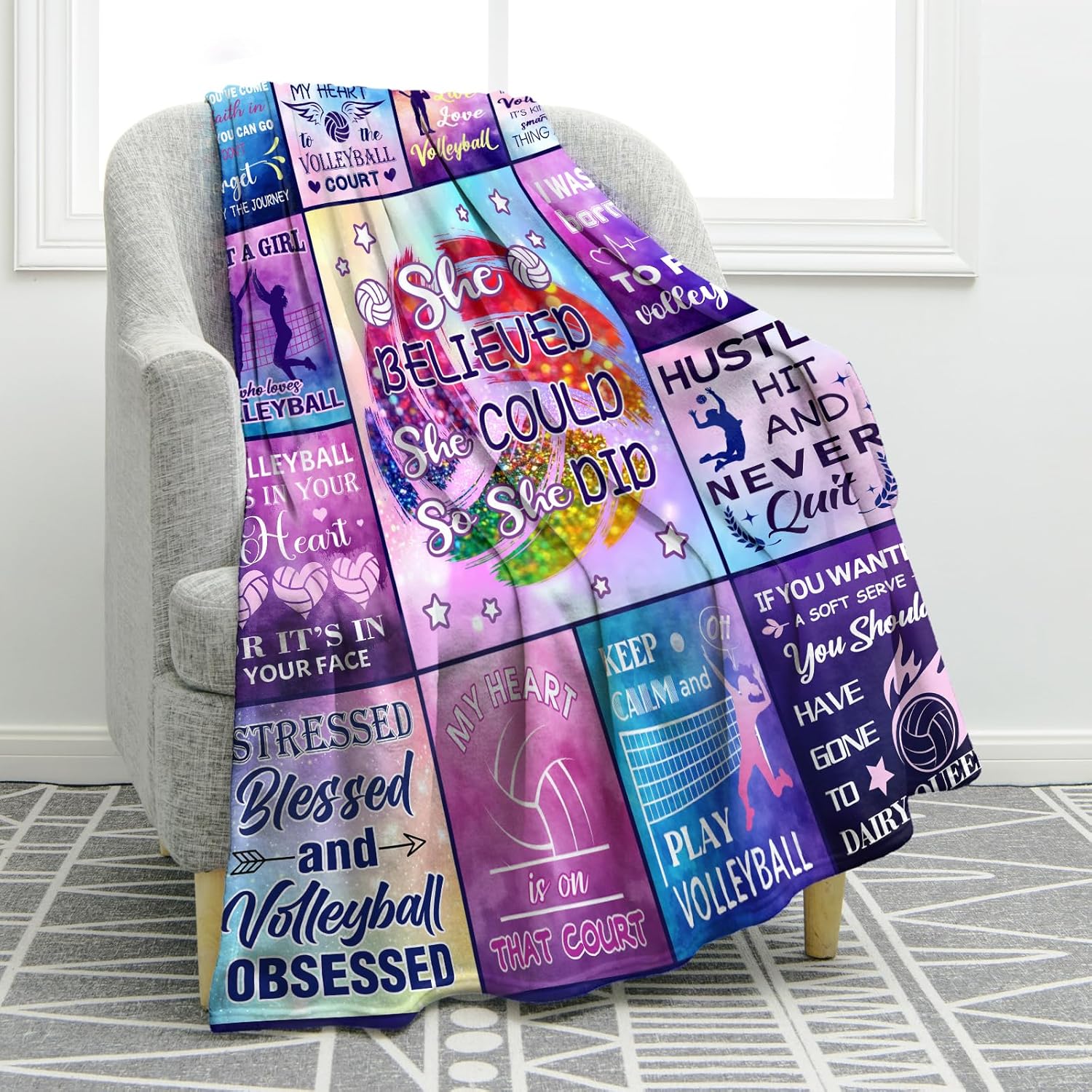 Jekeno Soccer Balls Blanket Gifts for Boys Men Dad Husband Son Birthday Christmas Party Decorations Sports Themed Print Presents Decor Home Couch Sofa Bed Soft Cozy Plush Throw for Kids Adults 50"x60"