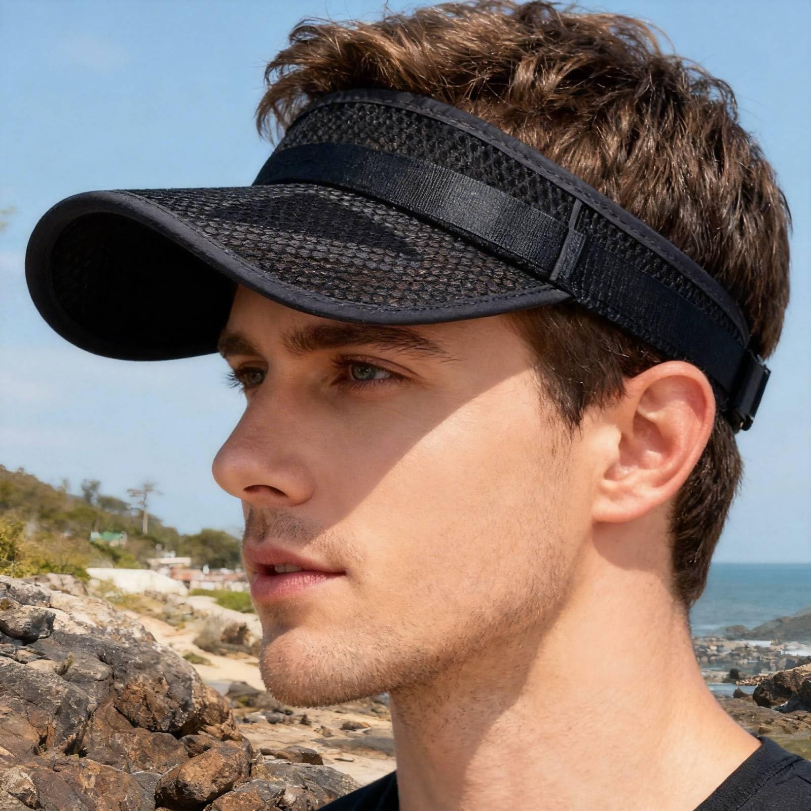 Generico Costume per Visiera Parasole Strutturata, Leggero, Ideale per Sport, Corsa e Tennis, da Donna. Cappelli di Marca
