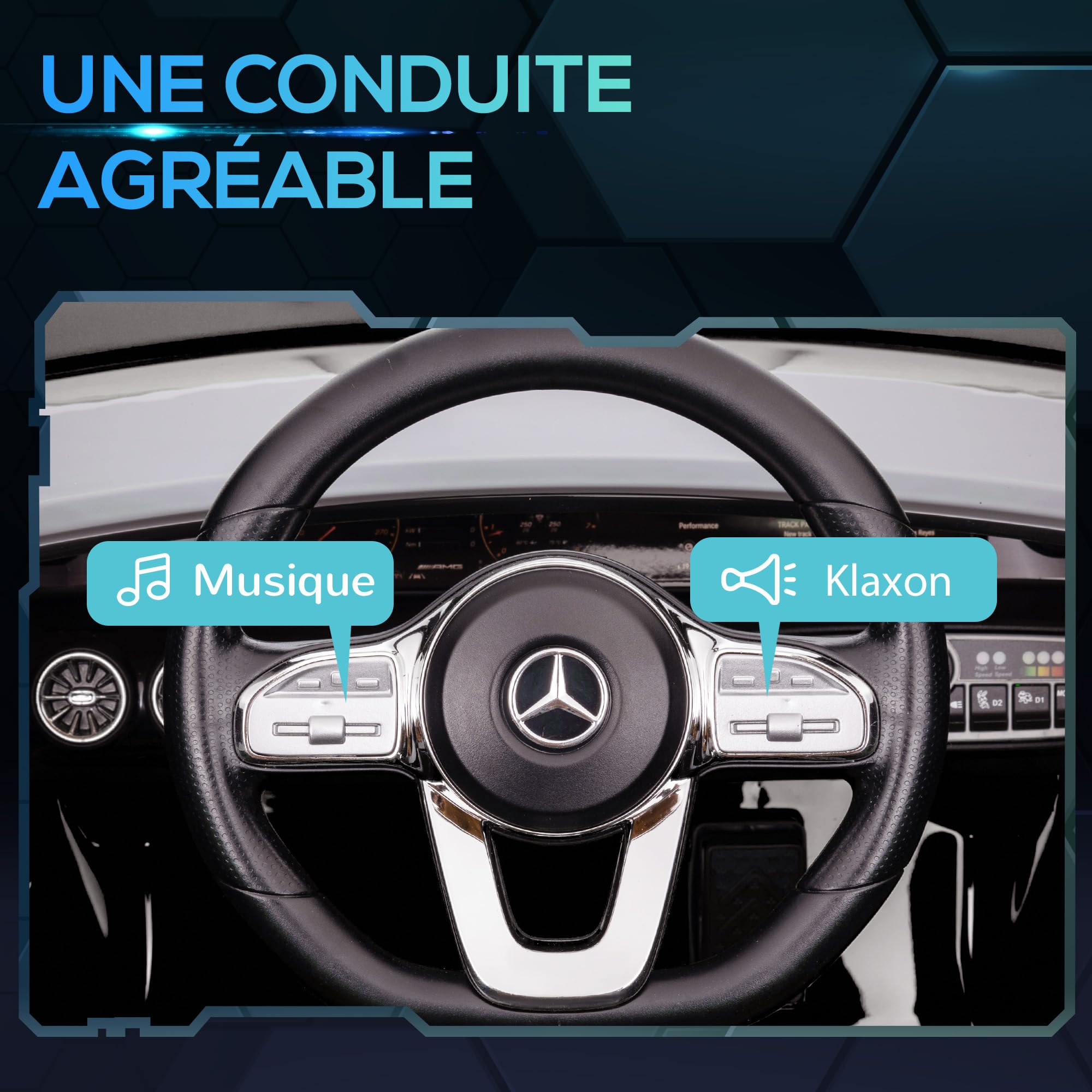 AIYAPLAY Voiture Électrique Enfants Mercedes-Benz AMG CLA 45 12V Noir