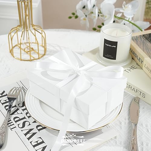 Miniatura 5 de Cinta de satén de 12 pulgada fina blanca para envolver regalos, cinta blanca para tarjetas de invitación de boda, cinta para el pelo para