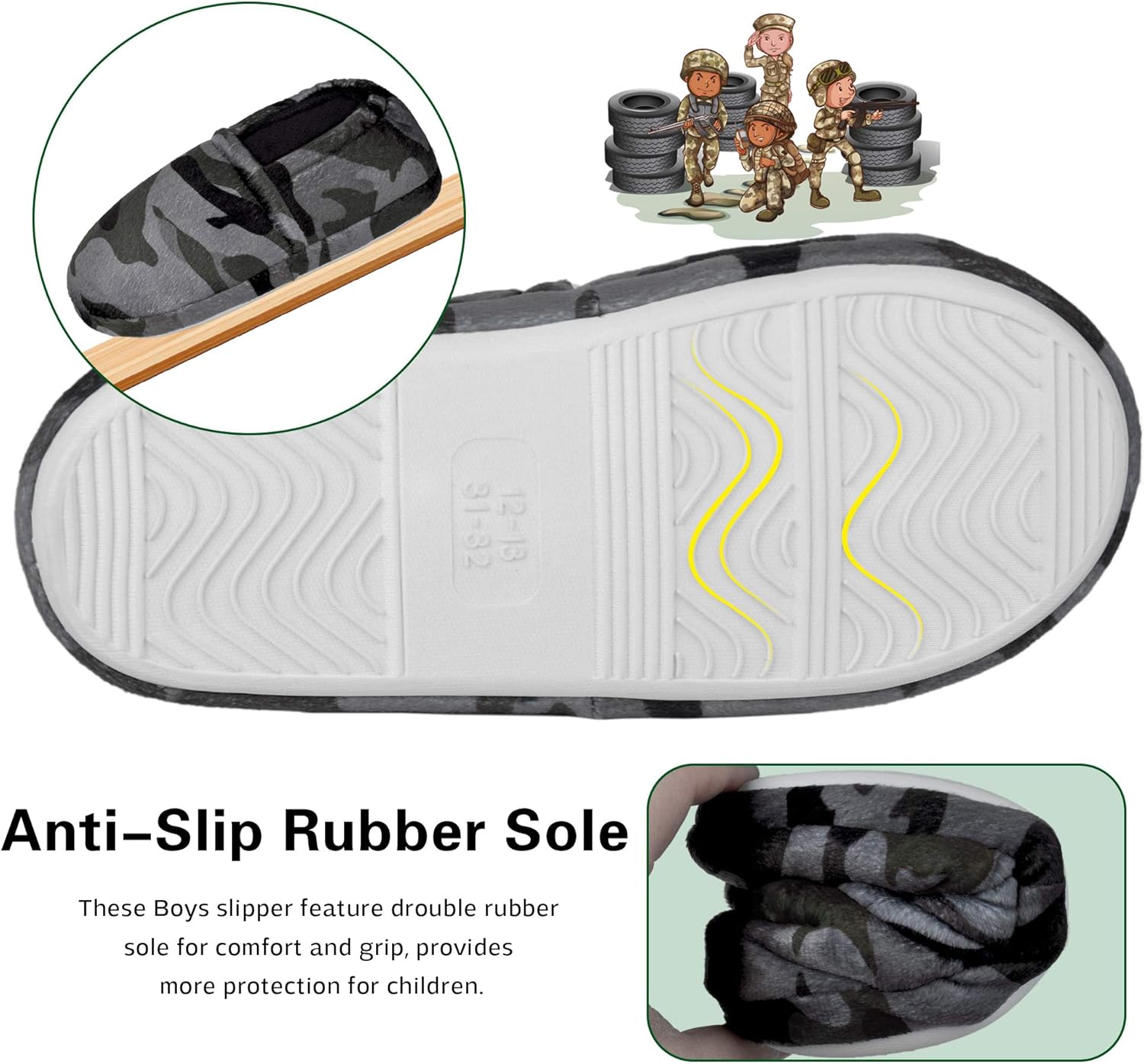 festooning Boys Slippers Non-Slip Slipper Soft Comfy Memory Foam Slippers for Little/Big Kids Indoor Outdoor Children House Slipper Shoes - Image 5