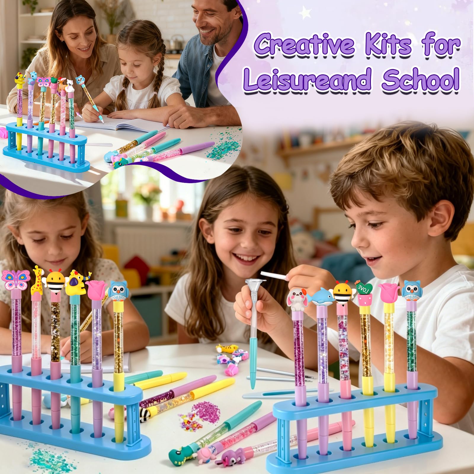 Fabrique a Stylo pour Enfants 20 DIY Stylos Personnalisés Kit fabrique a stylo avec 93 Accessorie Kit Loisir Creatif Enfant Cadeau - Beaux-Arts et Loisirs créatifs