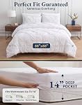 Lane Linen Queen Bed in a Bag 7 Piece - Pintuck Comforter Set with Sheets - Ultra Soft Microfiber Bedding Set, Wrinkle-Free - White