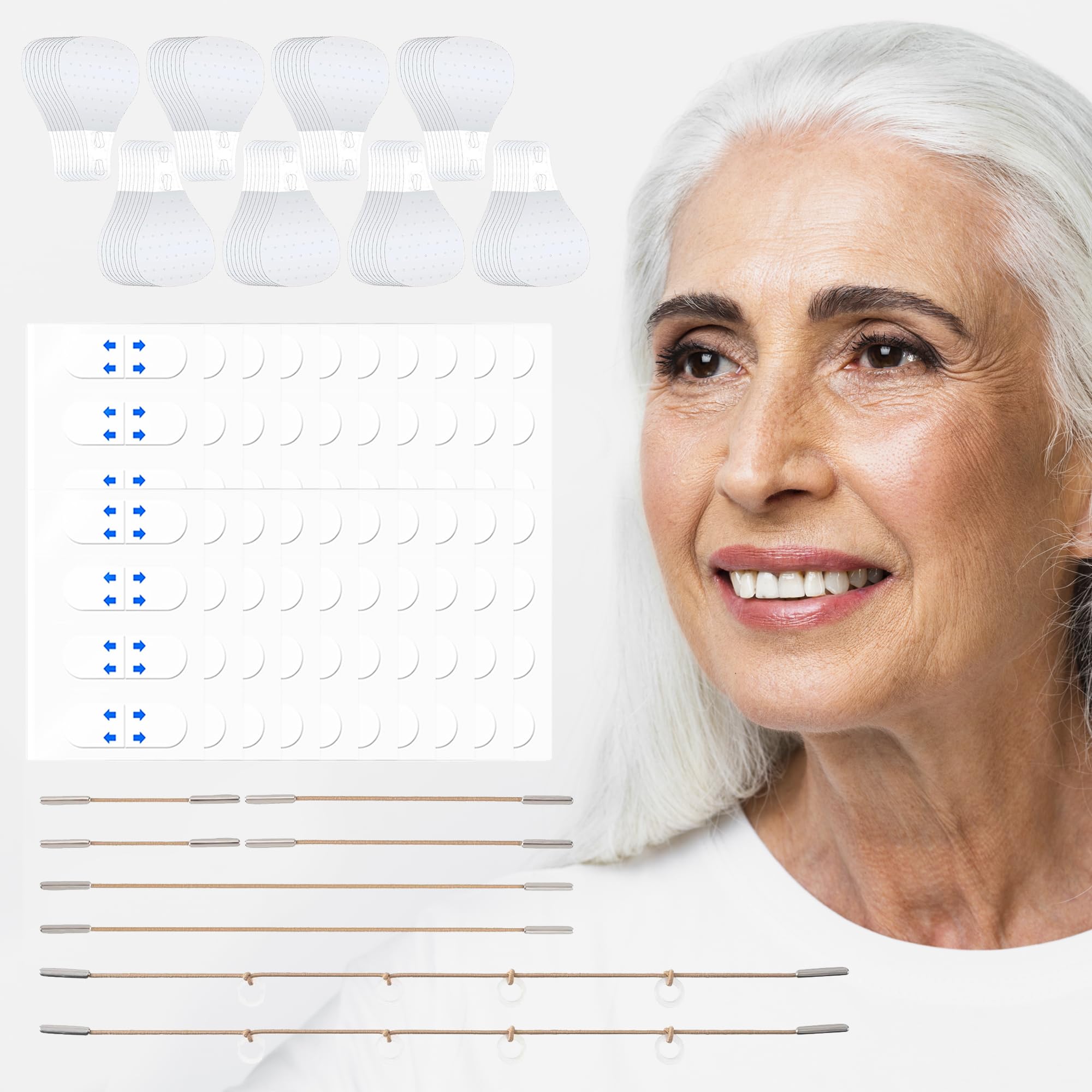 CCbeauty 200Pcs Face Neck Lift Tape, 2 Types Instant Facelift Tapes for Face, Neck, Eyes, Jaw, Invisible and Breathable Face Lifting Tapes for