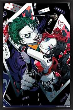 バットマン ジョーカー ハーレイクイン 額装品 アートポスター風 マーベル A1 バットマン ジョーカー ハーレイクイン 額装品 アートポスター風