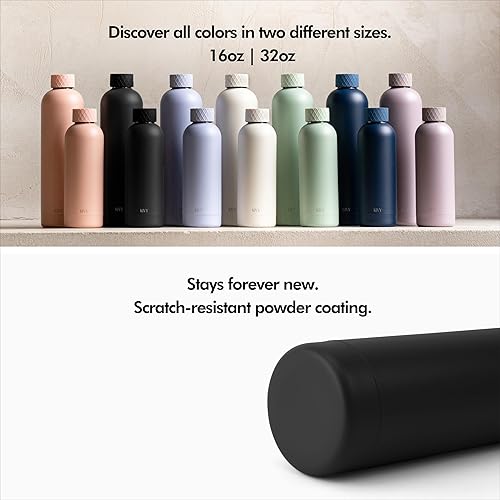 Miniatura 3 de KIVY Botella de agua aislada de acero inoxidable de 32 onzas, botella de agua de metal a prueba de fugas, sin BPA, botella de agua de acero
