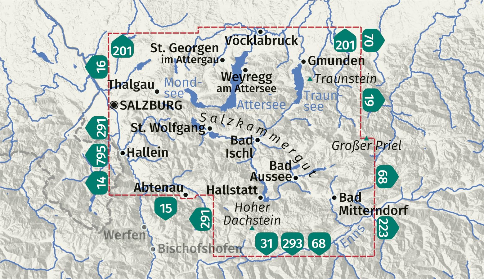 KOMPASS Wanderkarten-Set 229 Salzkammergut (2 Karten) 1:50.000: Wander- und Fahrradkarte in einem - inklusive Offline-Verwendung in der KOMPASS-App. Wander-& Radwege. Panorama. Skitouren. Langlaufen.