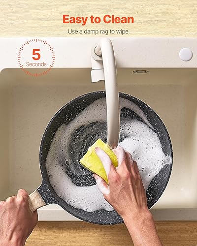 Miniatura 7 de VEVOR Juego de ollas y sartenes de 19 piezas, juego de utensilios de cocina antiadherentes de granito, utensilios de cocina de inducción, juegos de