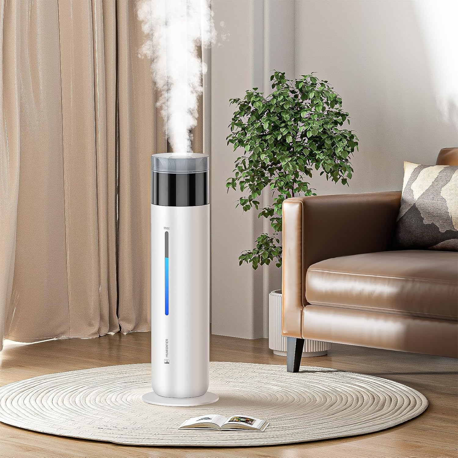 Photo 1 of 10L/2.6Gal Smart Humidifiers for Bedroom Large Room up to 600ft², 100H Runtime Cool Mist Top Fill, Ultra Quiet 30dB, Auto Control, Essential Oil Tray, Perfect for Bedroom, Office, Baby, White