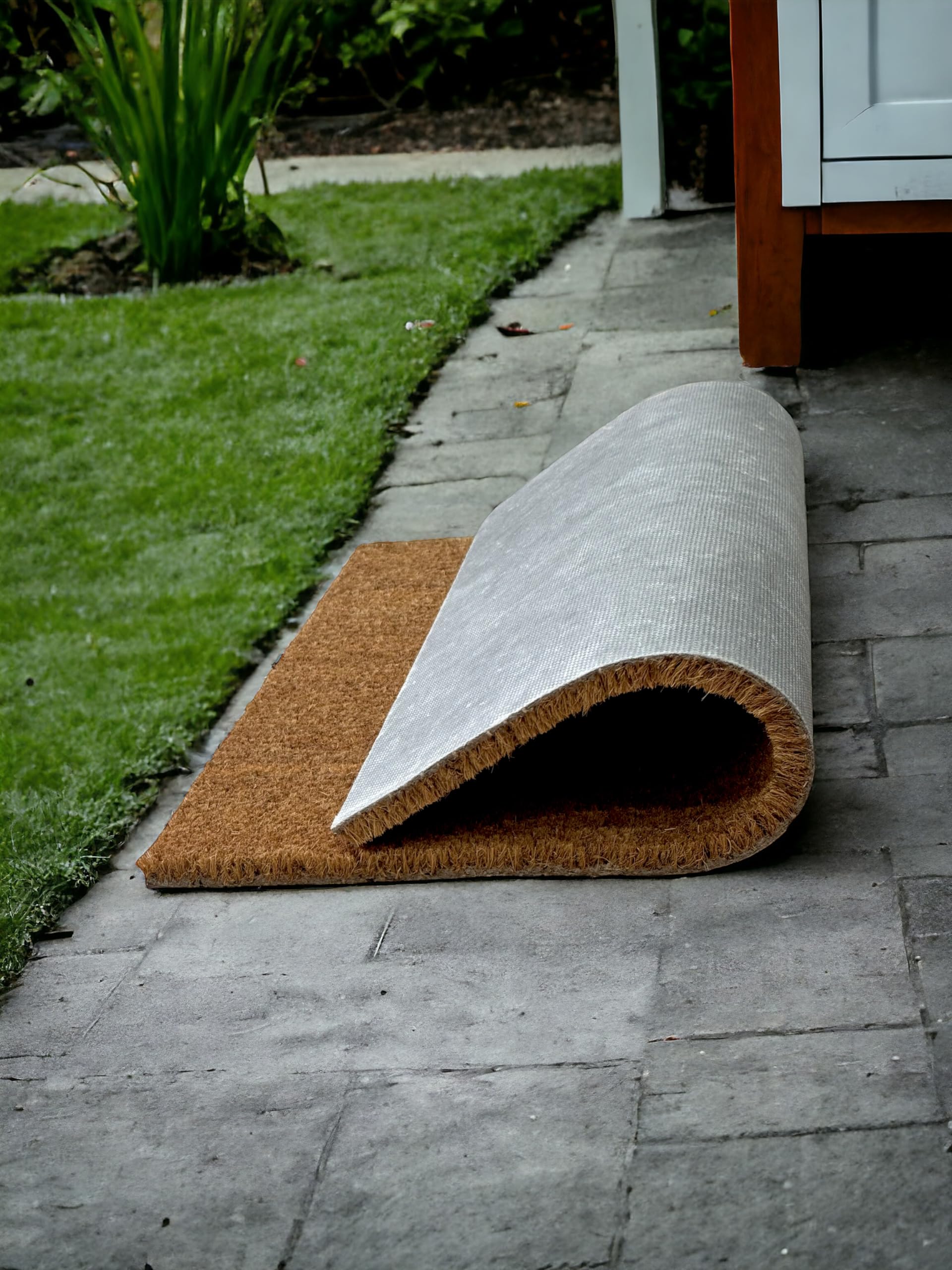 4All Door Mat 40x60cm, Natural Coco Coir Door Mats with Non-Slip Latex Back - Image 4