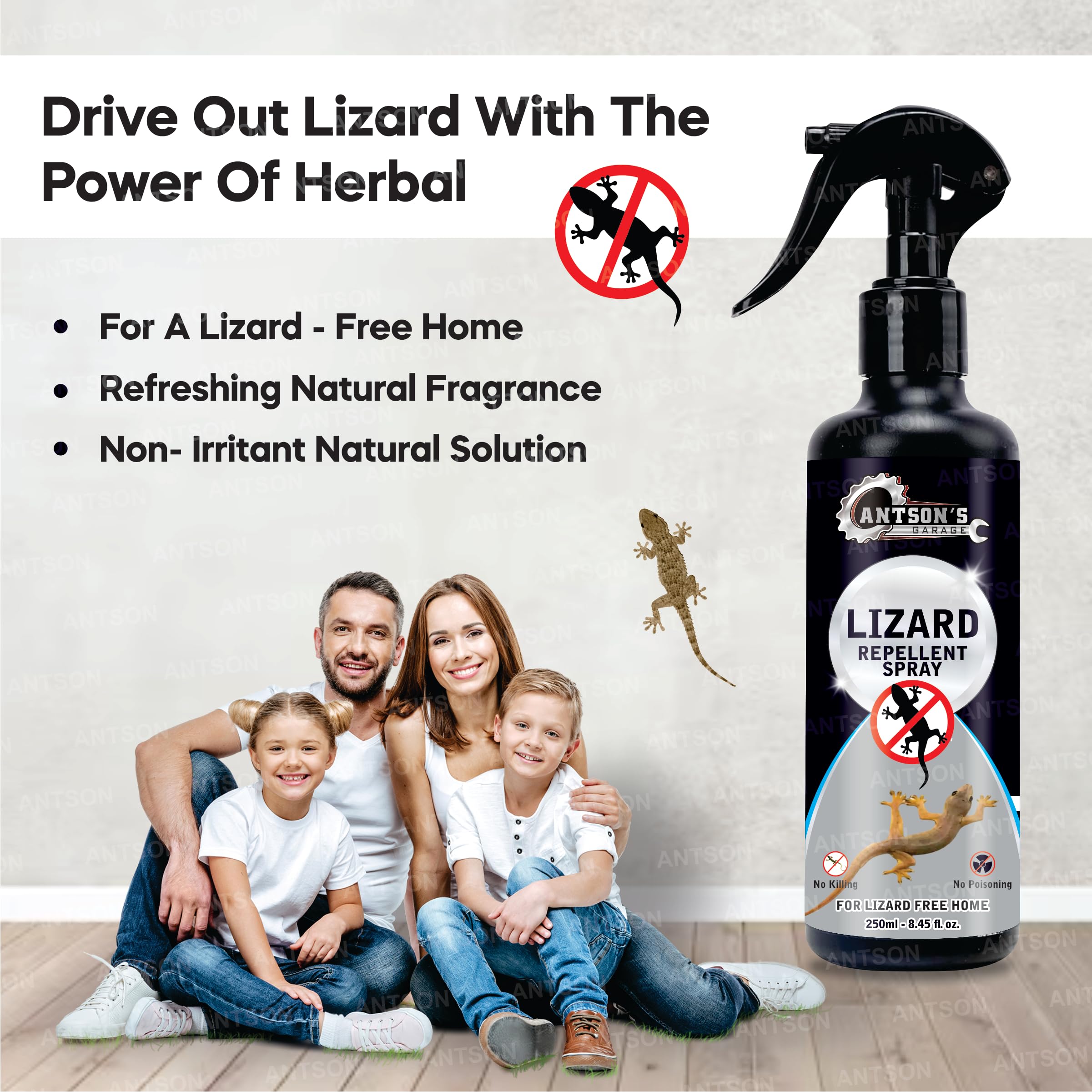Antson 250 ml Lizard Repellent Spray | Repellent for Home Spray Pest Control | Made With Plants Oil, Irritant-Free, Chemical-Free | Baby-Safe, Skin-Safe, Plant-Safe (Lizard Repellent) - Image 3 thumbnail