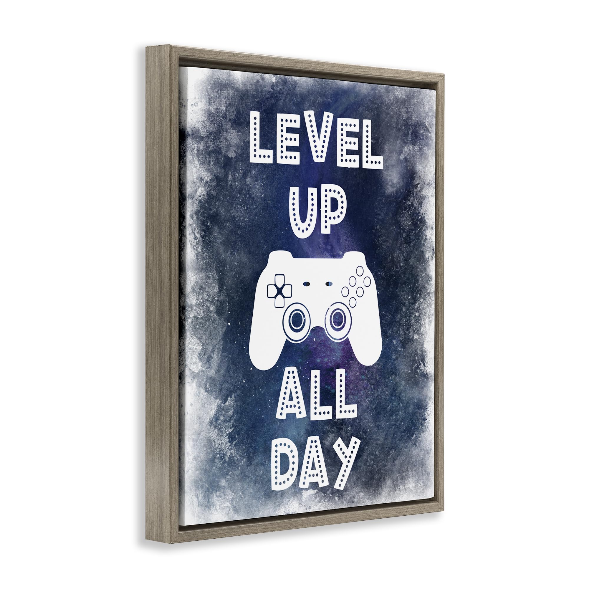 Stupell Industries Marcus Prime Leinwandbild, Motiv Level Up All Day Splash Gold, gerahmt, 53,3 x 43,2 cm