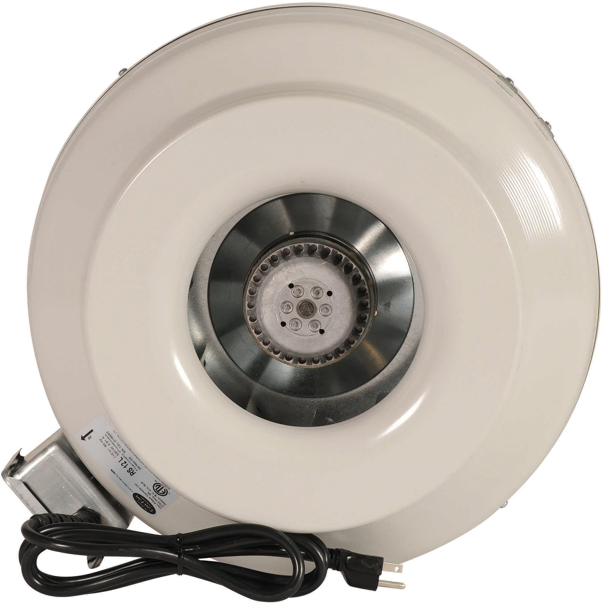 Can RS8HO High Output Centrifugal Inline Fan, 737 Cubic Feet Per Minute