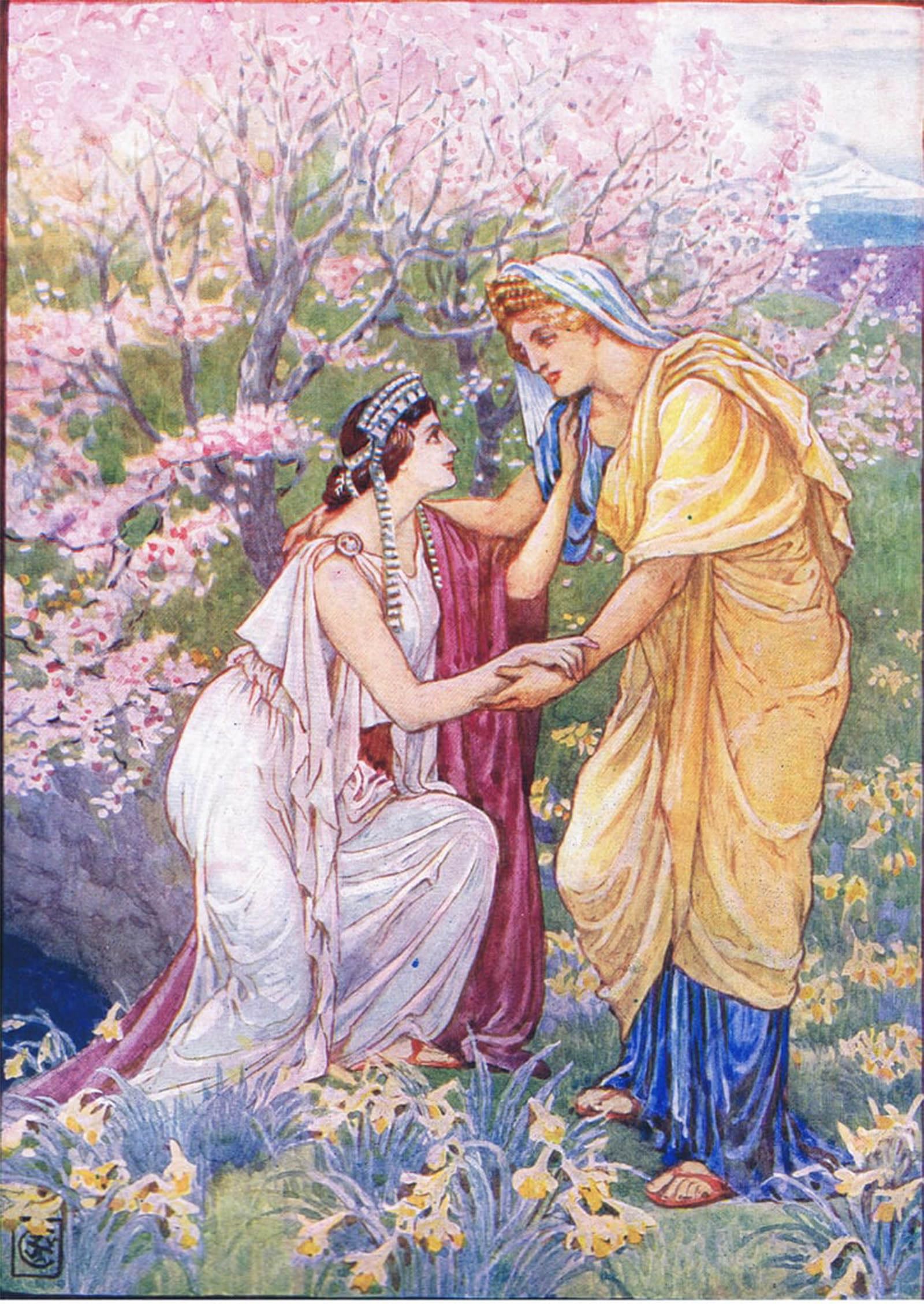 SERENDIPITP Retro Picture Poster Wall Art Pictures Painting Demeter Rejoiced for Her Daughter Was by Walter Crane Wall Art Canvas Print for Wall Decor 60x90cm