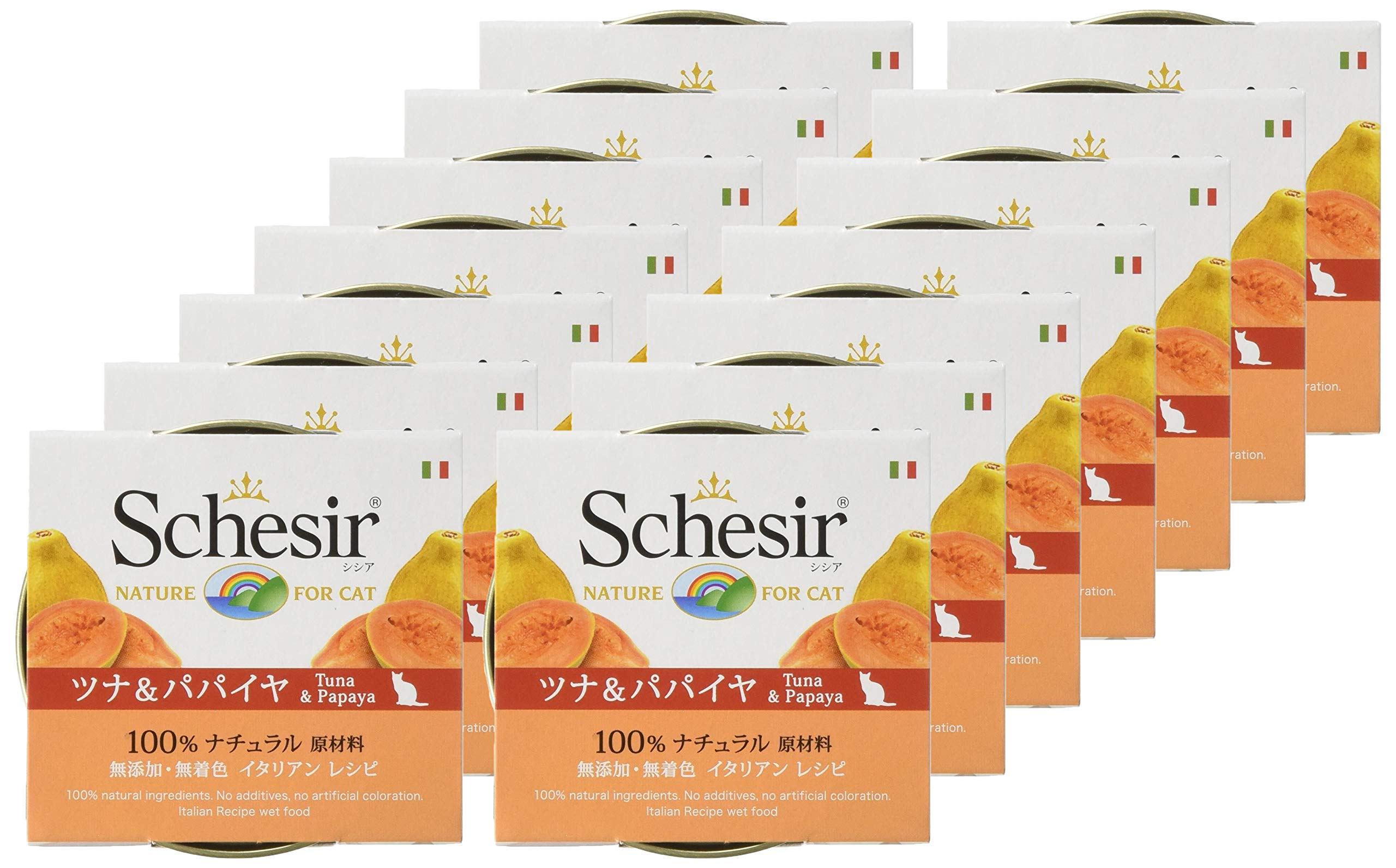 timikuro1612 　Schesir シシア　ツナ＆パパイヤ4箱 Amazon.co.jp: シシア キャット ツナ&パパイヤ 75g C350 14缶