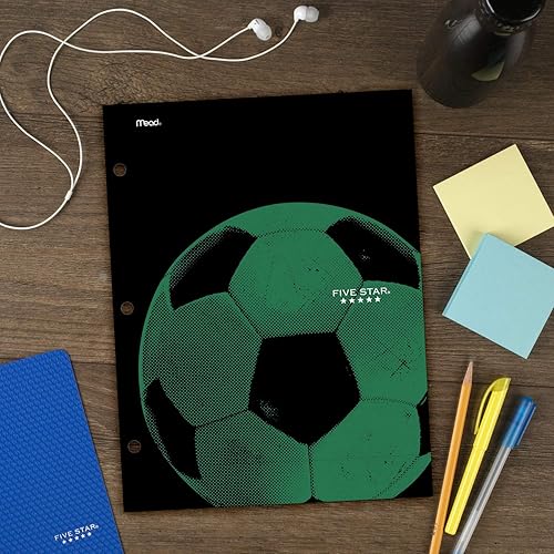 Miniatura 3 de Five Star Carpeta, 4 bolsillos, carpeta de papel resistente al agua, diseños deportivos surtidos, diseño seleccionado para ti, 1 unidad (33176)