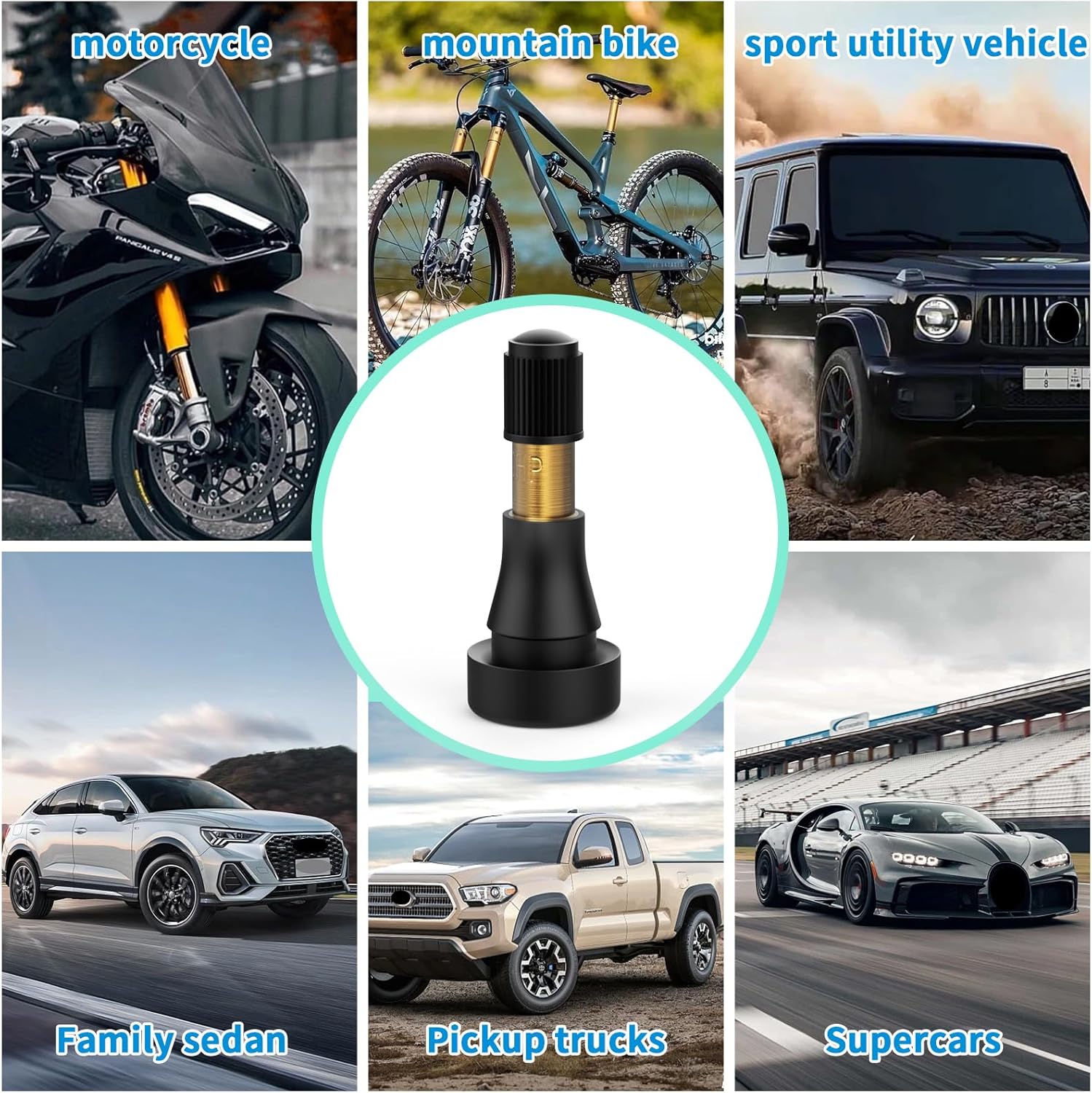 100PCS TR600HP Tire Valve Stems, High Pressure Brass Rubber Snap-in Tire Wheel Valve Stem for Most Car Auto Tires