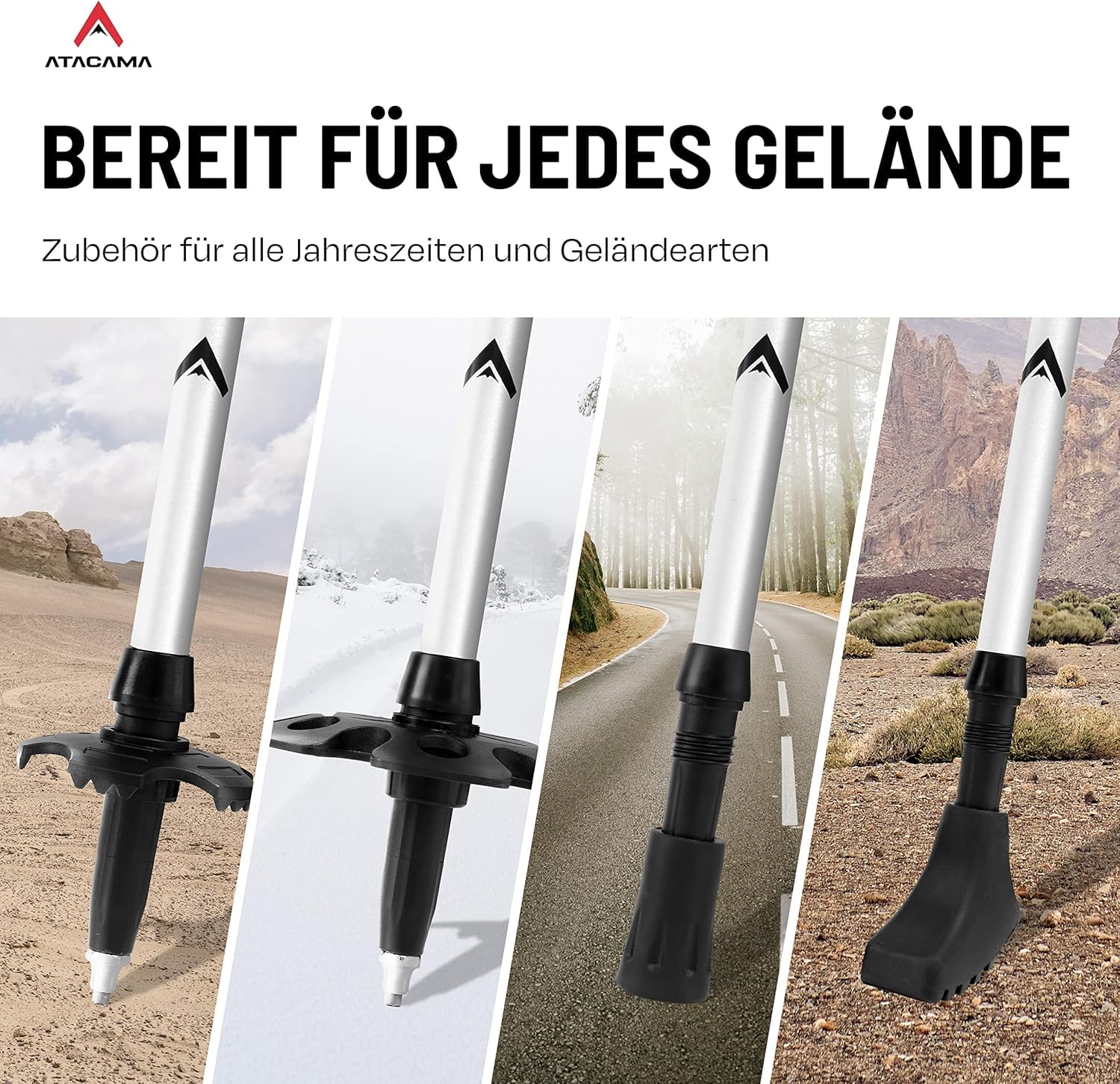 ATACAMA Wanderstöcke verstellbar aus Carbon oder Aluminium mit Korkgriff | Ergonomische Nordic Walking Stöcke für Damen & Herren | Leichte Trekkingstöcke Teleskop für Bergsport und jedes Gelände