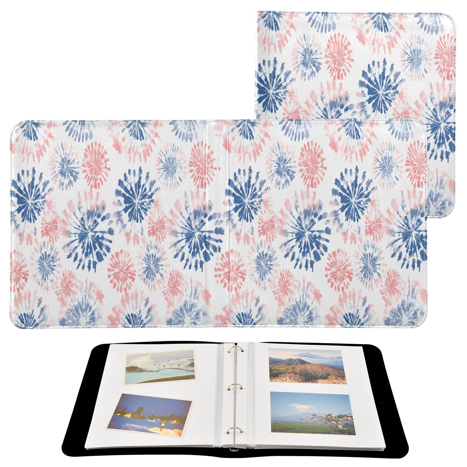 Kigai Tie Dye Photo Album Self Adhesive Scrapbook Album Leather Cover DIY Picture Scrap Book with 20 Adhesive Sheets, 11.8x24x0.8 inch