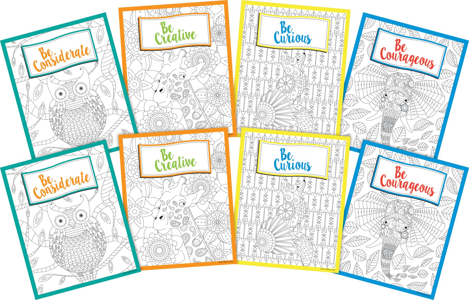 Barker Creek Art Print Set, Be All That You Can Be, Set of 8 Art Prints from Barker Creek's Bohemian Collection, Inspirati...